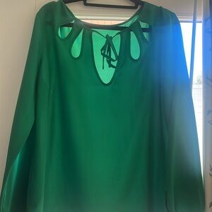 Bright green cutout top
